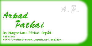 arpad patkai business card